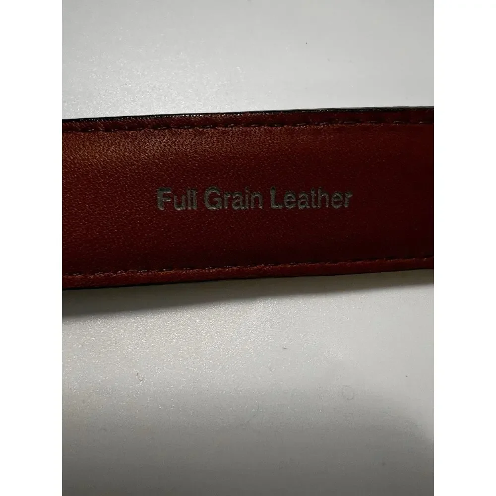 LL Bean Men’s Black Full Grain Leather Belt Made‎ in USA Sz 45”-49” Classic